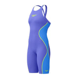 Speedo Women's Fastskin LZR Pure Intent 2.0 Openback Racing Kneeskin - Deep Royal/Cobalt/Hyper Yellow
