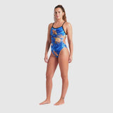 Arena Women's performance Gold Leaves Challenge Back Swimsuit