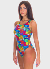 Girls Swim Tech High Phantasy Prints Meow Swimsuit Arena