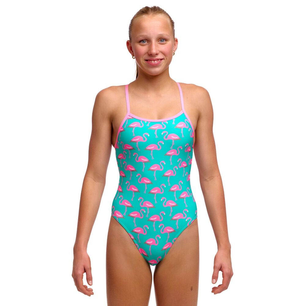 Girls Go Flamingo Single Strap 1 Piece Swimsuit - Funkita
