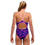 Girls Flocked Up Diamond Back 1 Piece Swimsuit - Funkita