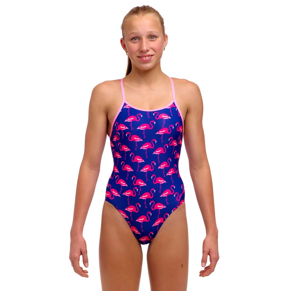 Girls Flocked Up Diamond Back 1 Piece Swimsuit - Funkita