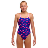 Girls Flocked Up Diamond Back 1 Piece Swimsuit - Funkita
