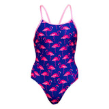 Girls Flocked Up Diamond Back 1 Piece Swimsuit - Funkita