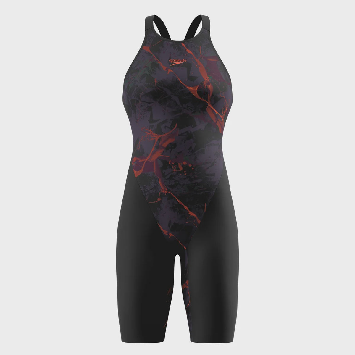 Women's Fastskin LZR Pure Valor 2.0 Openback Racing Kneeskin - Black/Ember Speedo