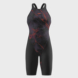 Women's Fastskin LZR Pure Valor 2.0 Openback Racing Kneeskin - Black/Ember Speedo